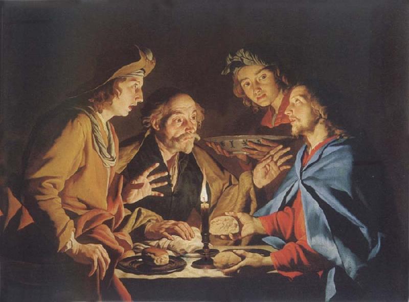 Matthias Stomer Christ in Emmaus Germany oil painting art